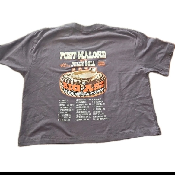 Post Malone With Jelly Roll The Big Ass Stadium Tour Womens Cropped Tee XL - Picture 6 of 10